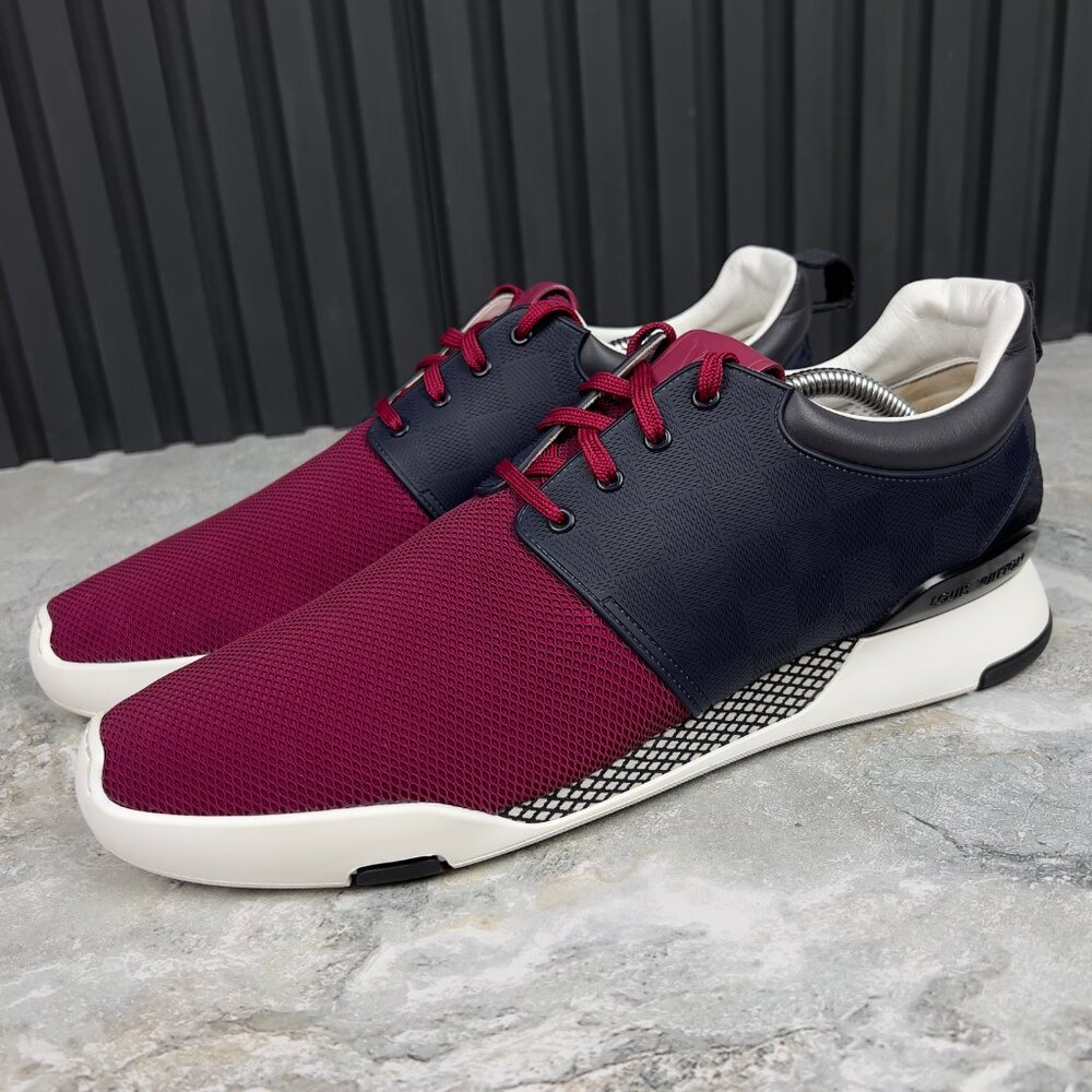 Louis Vuitton Fastlane Damier Sneakers Red Mesh 9.5 LV or 10.5 US or 43.5 EUR